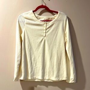 Women’s Pink Pajama Top Size Small Beige w/4 Buttons